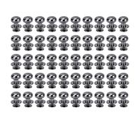 50 jeux de rivets à tête sphérique en alliage de zinc haute dureté, rivets décoratifs en métal pour travaux manuels avec joint et polissage (noir argenté)