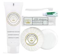 50 Kits salles de Bain hôtellerie, Savon + SHAMPOOING Douche+ KIT Dentaire - au Total 150 Articles