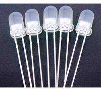 50 LED blanches de 5 mm très lumineuses, boîtier blanc diffus blanc neuf elpohl®