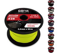 50 M Nylon Paracord Tear-Resistant-3 Mm Paracord Rope 425 Type Ii Lines As Outdoor Rope,All-Purpose Rope,Survival Rope-Nylon Line Max. 193 Kg,Colour: Neon