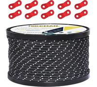 50 M Reflector Cable Outdoor Camp Cable 100% Nylon Coiled Rope 10 Tensile Aluminium Alloy For Camping (Black,Diameter 3 Mm)