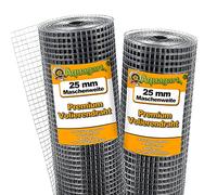 50 m x 1 m Aquagart grillage pour volière, grille métallique, grillage soudé, grillage noué, clôture en fil de fer 25mm x 25mm