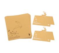 50 marque-places de Noël avec motif de rennes, cartes de placement de table en papier découpé.