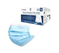 50 Masque chirurgical jetable OneProtek - 3 Couches Type 2R IIR Médical - Certifiés CE EN14683 - Confortables et élastiques résistants - 5 Sachets de 10 Masques