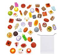 50 mini aliments, 1 sac de rangement, accessoires pour poupée, accessoires alimentaires, maison de poupée, cuisine poésie
