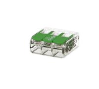 50 mini connecteur WAGO 3 entrées pour fil souple ou rigide "Green Range"