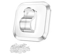 50 Mini Light Hooks with Adhesive Strips:Indoor Clear Small String Light Clips Damage Free-Plastic Wall Hook for Hanging