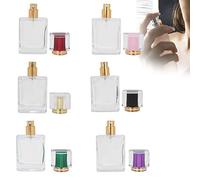 50 Ml Flacon Parfum Vide, 6 Pièces Flacons et Vaporisateurs Vides, Bouteille de Parfum Rechargeable en Verre Bouteille de Pulvérisation Vide Distributeur D'atomiseur de Parfu