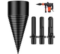 50 mm Cône à Vis pour Fendeuse de Bûches, Mèches pour Fendre le Bois Original, Coffrets de Mèches, avec 3 Poignées de Forage, Fendeuse de Bûches Electrique, Fendeuse de Bûches Manuelle