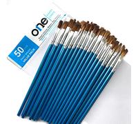 50 Morceaux de Pinceau Plat, Cheveux synthétiques, Petite Taille, poignée Courte, Brosse en Vrac pour Acrylique, Huile, Peinture à l’Aquarelle, Maquillage, brossage à Sec, mélange