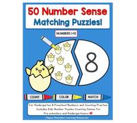 50 Number Sense Matching Puzzles! For Kindergarten & Preschool Numbers and Counting Practice Numbers 1-10: Includes Kids Number Puzzles Counting ... and Kindergarteners - Count Color Match!