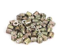 50 or 100 PCS M4 M5 Zinc Alloy Insert Nuts, Inside Hex Socket Furniture Fastener Nuts with Flange Cover for Woodworking Assembly (M4 * 8 avec couverture (50pcs))
