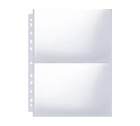 50 Pack 200 Pochette Photo, Pochette Transparente A4, Epaisseur 0,2mm, Pochette Classeur Carte Postales Perforées 11 Trous, Classeur Album Photo pour Reliure à Anneaux 2/3/4 A5/A6 Photo (2 Poches)