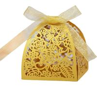 50 Pack Laser Cut Roses Wedding Favor Boxes, Mini Cadeau Boxes Pour Bridal Shower Anniversaire Fête de Mariage