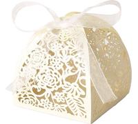 50 Pack Laser Cut Roses Wedding Favor Boxes, Mini Cadeau Boxes Pour Bridal Shower Anniversaire Fête de Mariage