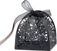 50 Pack Laser Cut Roses Wedding Favor Boxes, Mini Cadeau Boxes Pour Bridal Shower Anniversaire Fête de Mariage