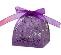 50 Pack Laser Cut Roses Wedding Favor Boxes, Mini Cadeau Boxes Pour Bridal Shower Anniversaire Fête de Mariage