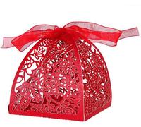50 Pack Laser Cut Roses Wedding Favor Boxes, Mini Cadeau Boxes Pour Bridal Shower Anniversaire Fête de Mariage