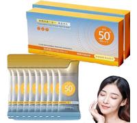 50 pack Mini Suncreen Travel Size SPF 50+, Ultra Light UV Protetion Mini Sun Cream, imperméable et non-grasse durable pour le visage et le corps (2PC)