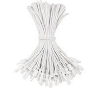 50 Pack Short Bungee Cord With Hooks 10 Inch Small Tarpaulin Hooks (White)