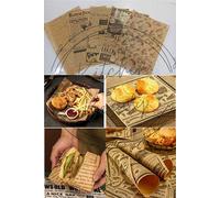50 Pack Vintage Newspaper Pattern Wax Paper Mixed Design Food Presentation Sheets