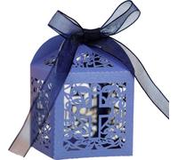 50 Packs de Boîtes de Faveur Croix, Boîtes De Faveur Baptême Et Rubans, Design Laser Cut Pour Les F?tes D'Anniversaire, Baby Shower, Bridal Showers