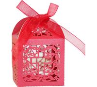 50 Packs de Boîtes de Faveur Croix, Boîtes De Faveur Baptême Et Rubans, Design Laser Cut Pour Les F?tes D'Anniversaire, Baby Shower, Bridal Showers