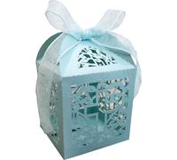 50 Packs de Boîtes de Faveur Croix, Boîtes De Faveur Baptême Et Rubans, Design Laser Cut Pour Les F?tes D'Anniversaire, Baby Shower, Bridal Showers