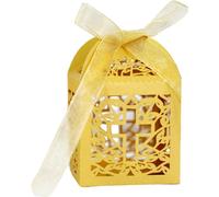 50 Packs de Boîtes de Faveur Croix, Boîtes De Faveur Baptême Et Rubans, Design Laser Cut Pour Les F?tes D'Anniversaire, Baby Shower, Bridal Showers