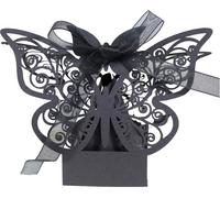 50 packs de grands papillons découpés au laser pour les boîtes de faveur de mariage, boîtes cadeaux de bonbons au chocolat