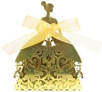 50 Packs Design Créatif 3D Mariage Sucreries Chocolat Faveur Boîtes, Traitement Chocolat Boîtes Cadeaux