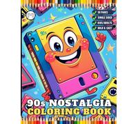 50 Pages Single Sided 90s Nostalgia Coloring Book Gift for Adults Men Women Kids Young Boys Girls Teens Youth Bold and Easy Vintage Items Coloring ... Relaxation Soothing Nostalgic Coloring Book