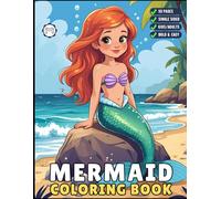 50 Pages Single Sided Cute Beautiful Mermaid Coloring Book Gift for Adults Men Women Kids Boys Girls Young Teens Bold and Easy Mermaid Coloring ... Cozy Mermaid Stress Relief Coloring Pages