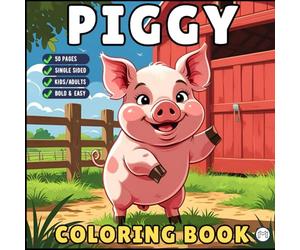 50 Pages Single Sided Cute Pig Coloring Book Gift for Adults Men Women Kids Young Boys Girls Teens Cool Piggy Coloring Activity Book for Children Bold ... Pages Awesome Pig Family Coloring Sheets