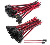 50 Paires,22 AWG JST SM Connector 2 Pin Adaptateur de Connecteur Mâle et Femelle avec Câble de Électrique de 150 mm pour LED Light,Bande Lumineuse LED SM-2P