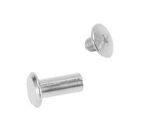 50 Paires de Rivets de Reliure en Acier Inoxydable M5 Ensemble Idéaux pour le Kit D'artisanat en Cuir, avec 50 Rivets et 50 Vis pour les Albums et les Albums