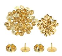 50 Paires Fermoirs Papillon, Fermoir Pin's, Attache Pins, Remplacement Arrière avec Épingles Vierges, Kit Métal pour Pins Personnalisable, Accessoires Pin’s Revers Vêtement Artisanat Bijoux (OR)
