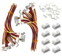 50 Pairs Micro JST-PH 2.0 4-Pin Male Plug Connector and 15cm Cable with Female Connector