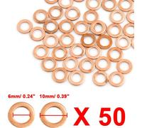 50 pc 6mm Dia Interne joint étanchéité cuivre sonne Autos