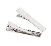 50 Pc Small Medium Lot Silver Crocodile Alligator DIY Bow Blank Hair Clips(41 * 7 mm)