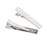50 Pc Small Medium Lot Silver Crocodile Alligator DIY Bow Blank Hair Clips(56 * 8 mm)