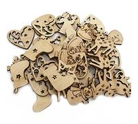 50 Pcs / 100 Pcs Style de Noël Ornements Santa Bonhomme De Neige Puce De Bois Arbre De Noël Suspendus Pendentif Fenêtre De La Maison Décor 100pcs Robuste Et ÉconomiqueProcessus professionnel