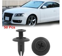 50 pcs 6mm plastique noir trou Aile voiture rivets fixation vis Agrafe panneau