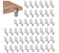50 pcs à étagères métalliques, 5 mm l Pergnées de support d'étagère de forme avec trou, supports d'étagères plaquées en nickel pour armoire bibliothèque cuisine