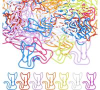 50 Pcs Animal Paper Clips Cat Paper Clips Multicolor Creative Decoration For Office Home Teachers Students (Metal)