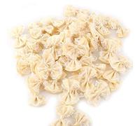 50 pcs Arc Appliques Mini Noeud Papillon en Dentelle en Forme de Fleurs, Ornements Florals pour Mariage, Décoration Artificielle Beige pour DIY et Artisanat