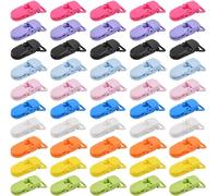 50 Pcs Attache Sucette Enfants Attaches Sucette 2.5 * 4cm Clips Pour Fixer Bébé Sucette Pince À Épiler En Plastique 10 Couleurs Bébé Bavoir Clips