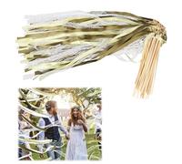 50 Pcs Baguette De Ruban De Mariage, Serpentin Mariage Baguette Avec Cloche Baguette De FéE Mariage FêTe Serpentins Ruban Bouquet Pour Mariage Anniversaire FêTe Party Cadeau MariéE (Vert)