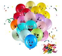 50 Pcs Ballons en Latex Colorés Émotion Série Ballons Drôles de Visage Différent Mignons pour Enfant Fête d'Anniversaire Garçons Fille Baby Shower Cérémonie Mariage Vacances