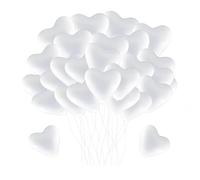 50 Pcs Ballons en Latex en Forme de Cœur, 10 Pouces Ballon Coeur Blanc, Amour Ballons Coeur en Latex, Ballon Coeur Blanc Helium pour Engagement, Mariage, Valentine et Anniversaire Fête Décoration